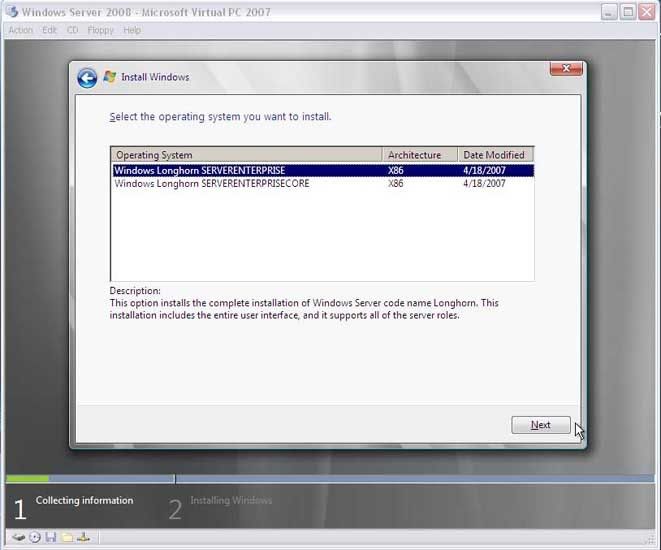 Installation of Windows Server 2008 Beta 3 - The Dell TechCenter
