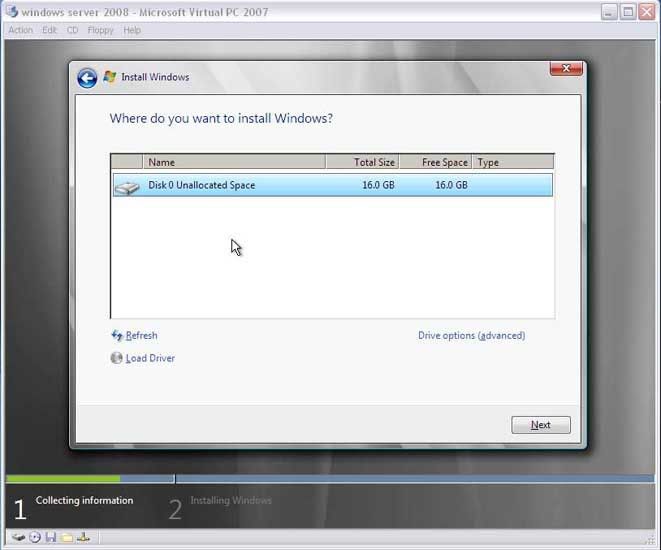 Installation of Windows Server 2008 Beta 3 - The Dell TechCenter