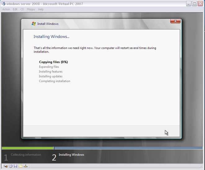 Installation of Windows Server 2008 Beta 3 - The Dell TechCenter