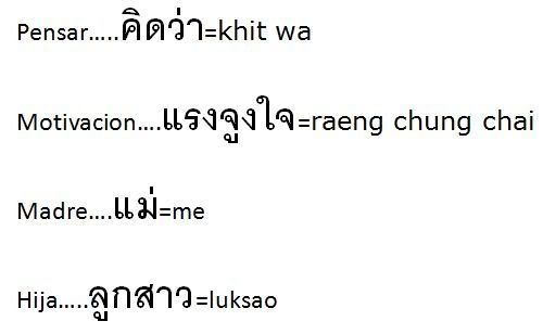 Traducción de palabras de Castellano al Tailandés - Thai - Foro Tailandia