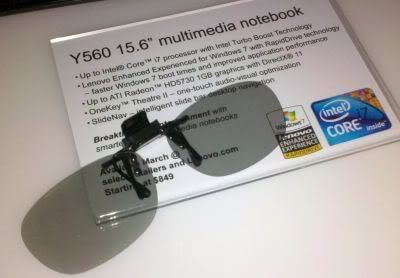 Y560 - 3D glasses and specs sheet