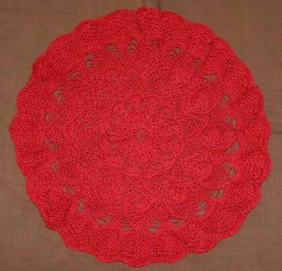 Red Extravagant Doily.