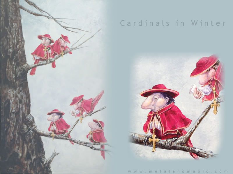 winter desktop wallpaper. Cardinals in Winter Wallpaper