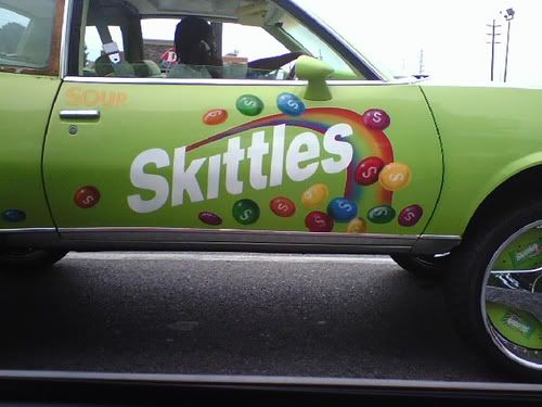 In additional to the Skittles and McDonald's car I've seen a Sprite car