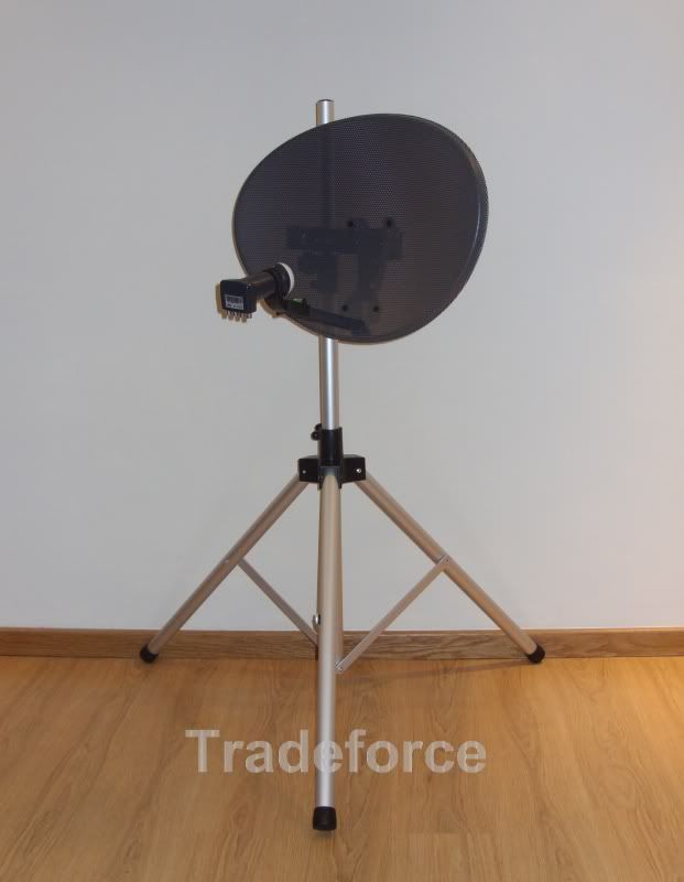 Sky satellite dish quad LNB & tripod stand kit portable camping caravan