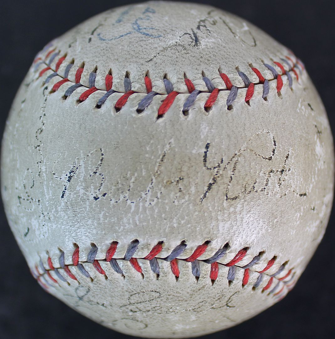 1931 Yankees (19) Babe Ruth, Lou Gehrig Signed Oal Barnard Baseball Psa #w06357