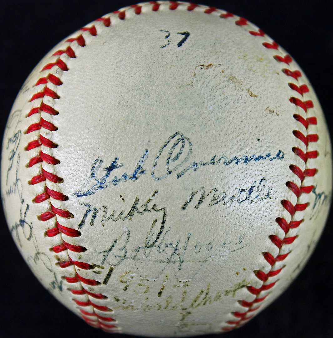 1951 Yankees (24) Mickey Mantle, Berra, Stengel Signed Oal Baseball Psa #m86625