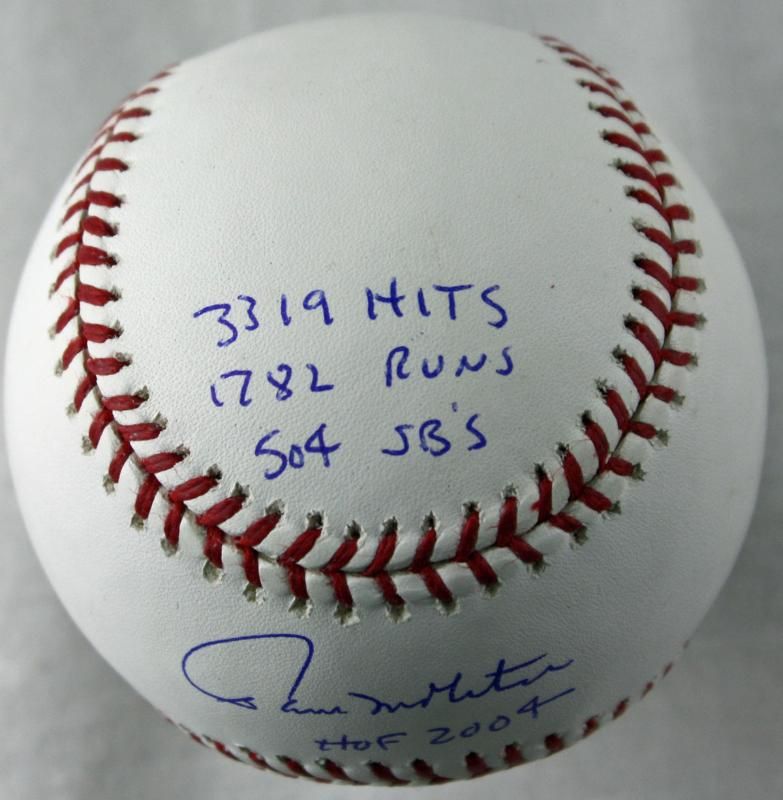 BREWERS PAUL MOLITOR 6 STAT SIGNED AUTHENTIC OML BASEBALL HOF 2004 JSA 