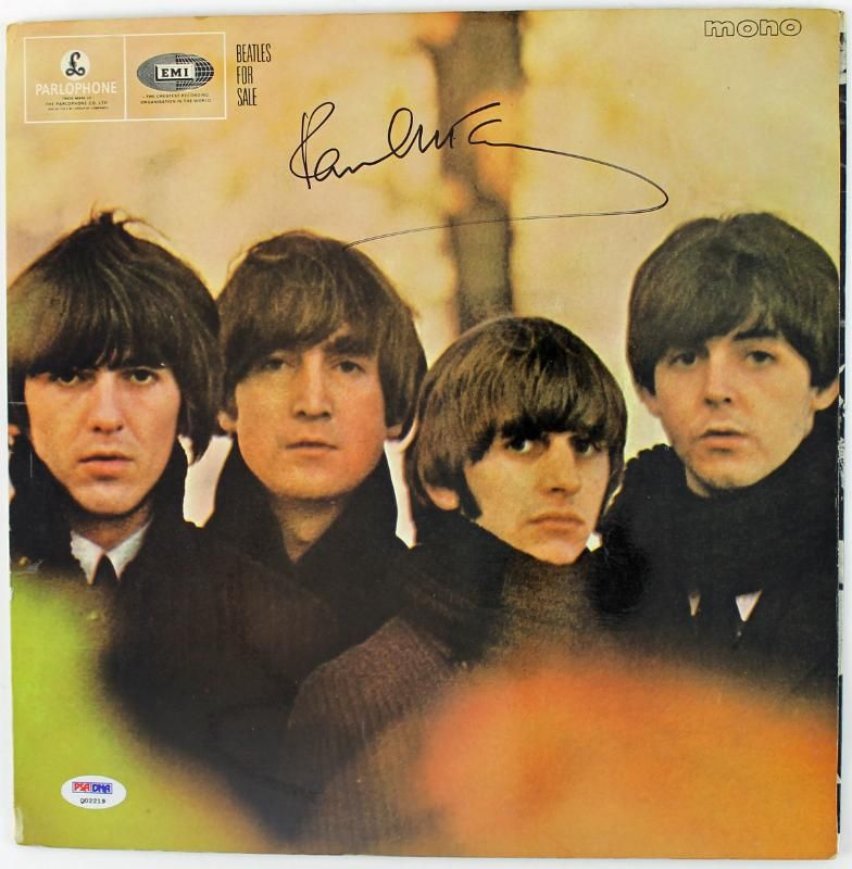 PAUL MCCARTNEY BEATLES FOR SALE SIGNED ALBUM COVER W/ VINYL PSA/DNA 