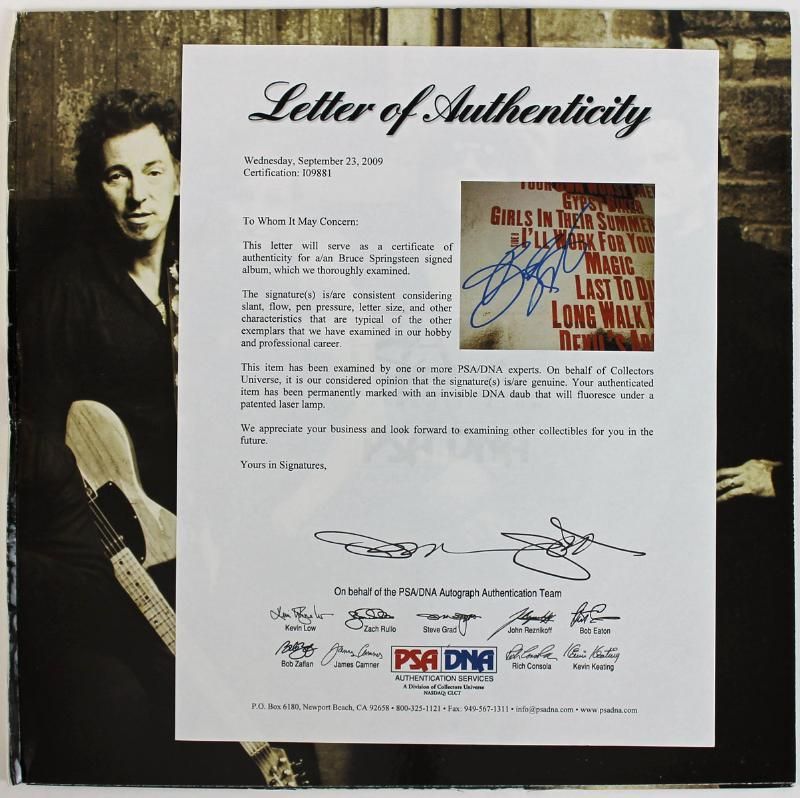 BRUCE SPRINGSTEEN MAGIC SIGNED ALBUM COVER W/ VINYL PSA/DNA #I09881 