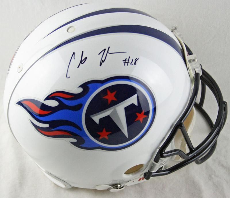 TITANS CHRIS JOHNSON SIGNED AUTHENTIC FULL SIZE HELMET JSA #G08118 